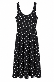 Polka dots dress Dark Blue – Jurken van Zaya Collection