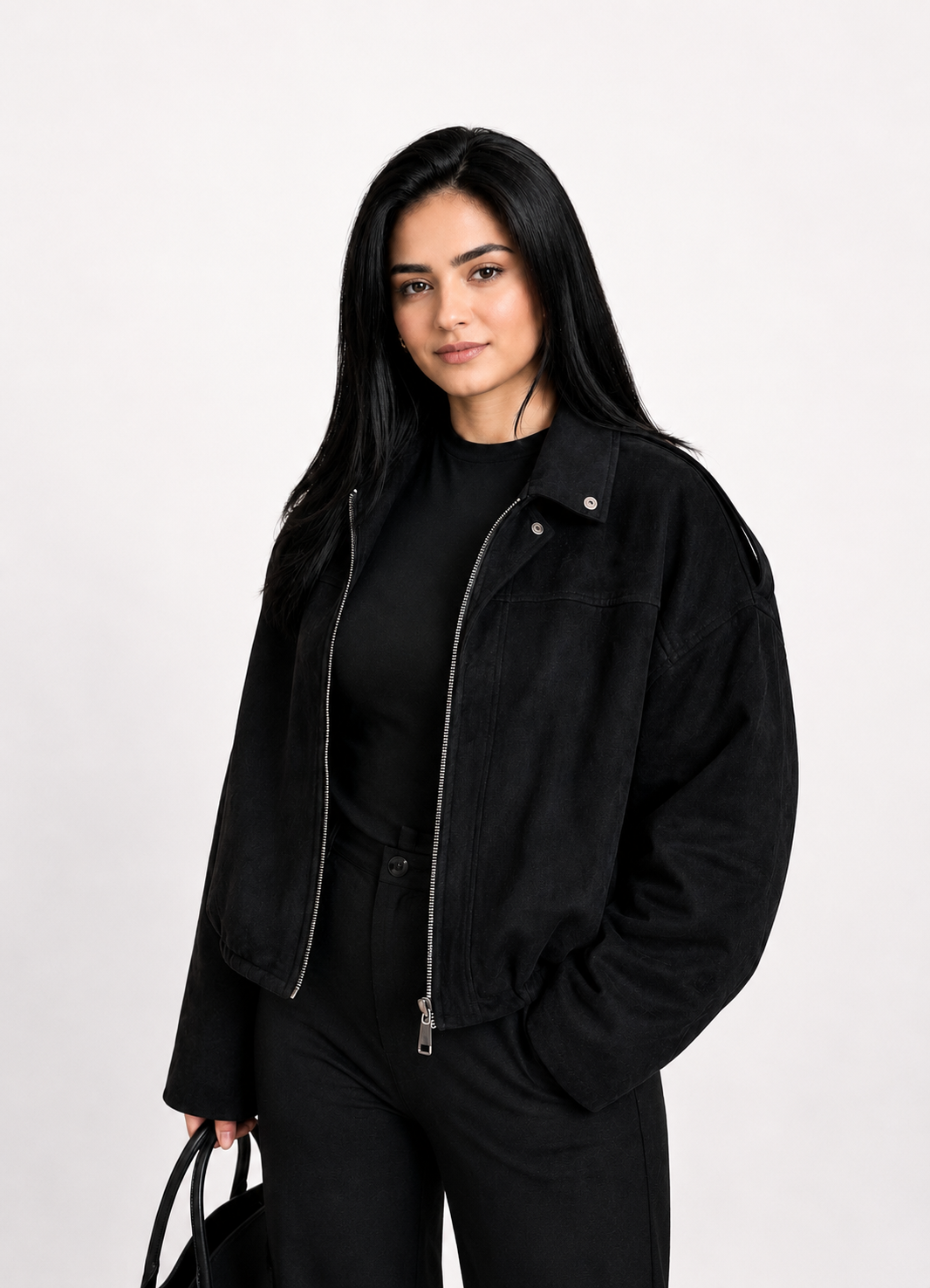 Suede Bomber black – Jassen & Blazers van Zaya Collection